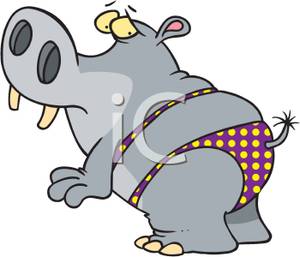 300x257 Free Clipart Image A Hippo In A Bikini
