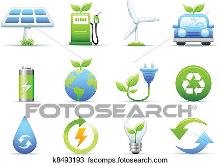 450x336 Clipart Of Environmental Amp Green Energy Icons K8493193
