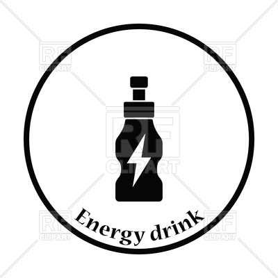 400x400 Thin Circle Design Icon Of Energy Drink Bottle Royalty Free Vector
