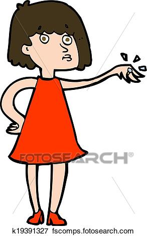 293x470 Clip Art Of Cartoon Woman Showing Off Engagement Ring K19391327