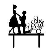 175x169 Silhouette Engagement Ring Cake Topper