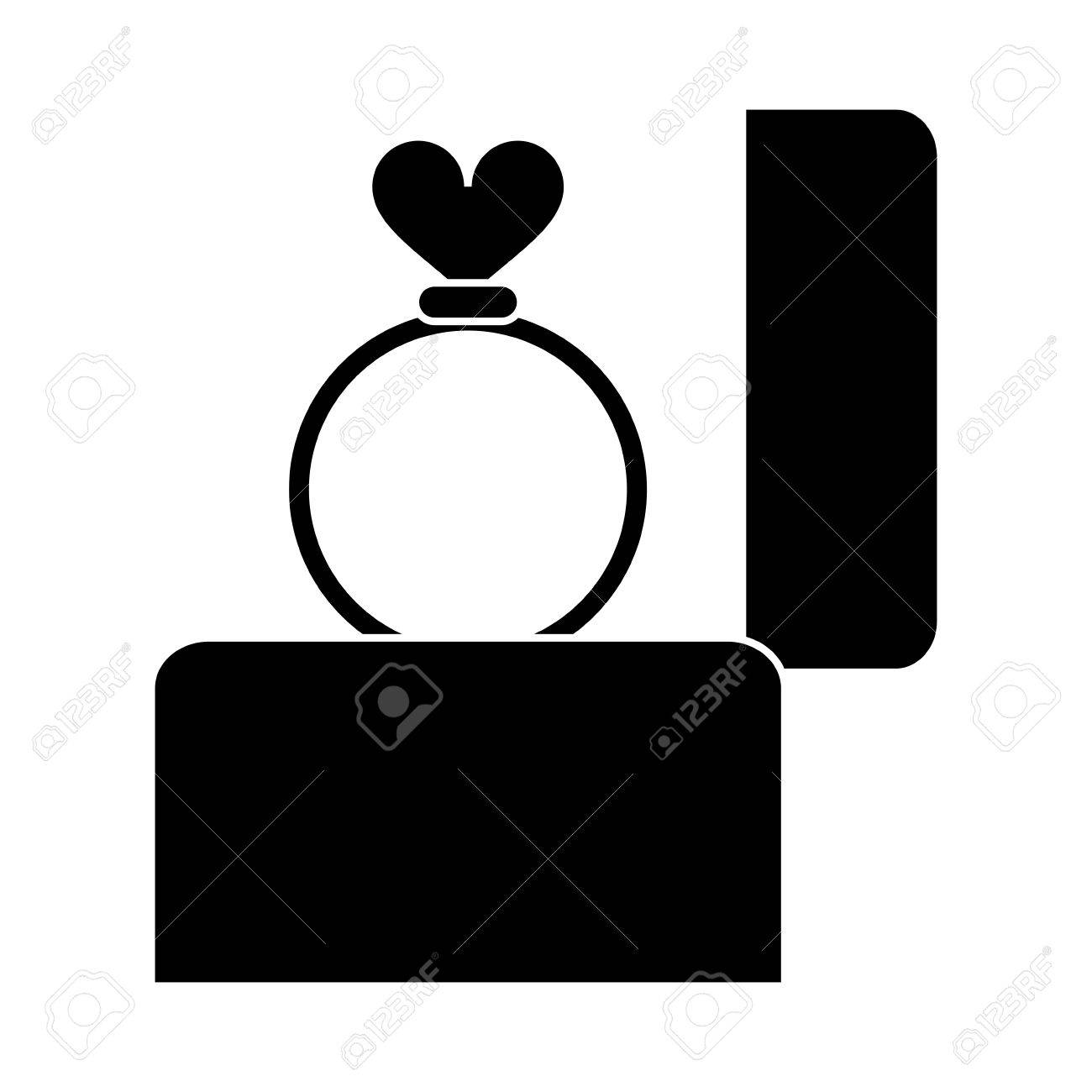 1300x1300 Silhouette Hand Hold Engagement Box With Ring Vector Illustration