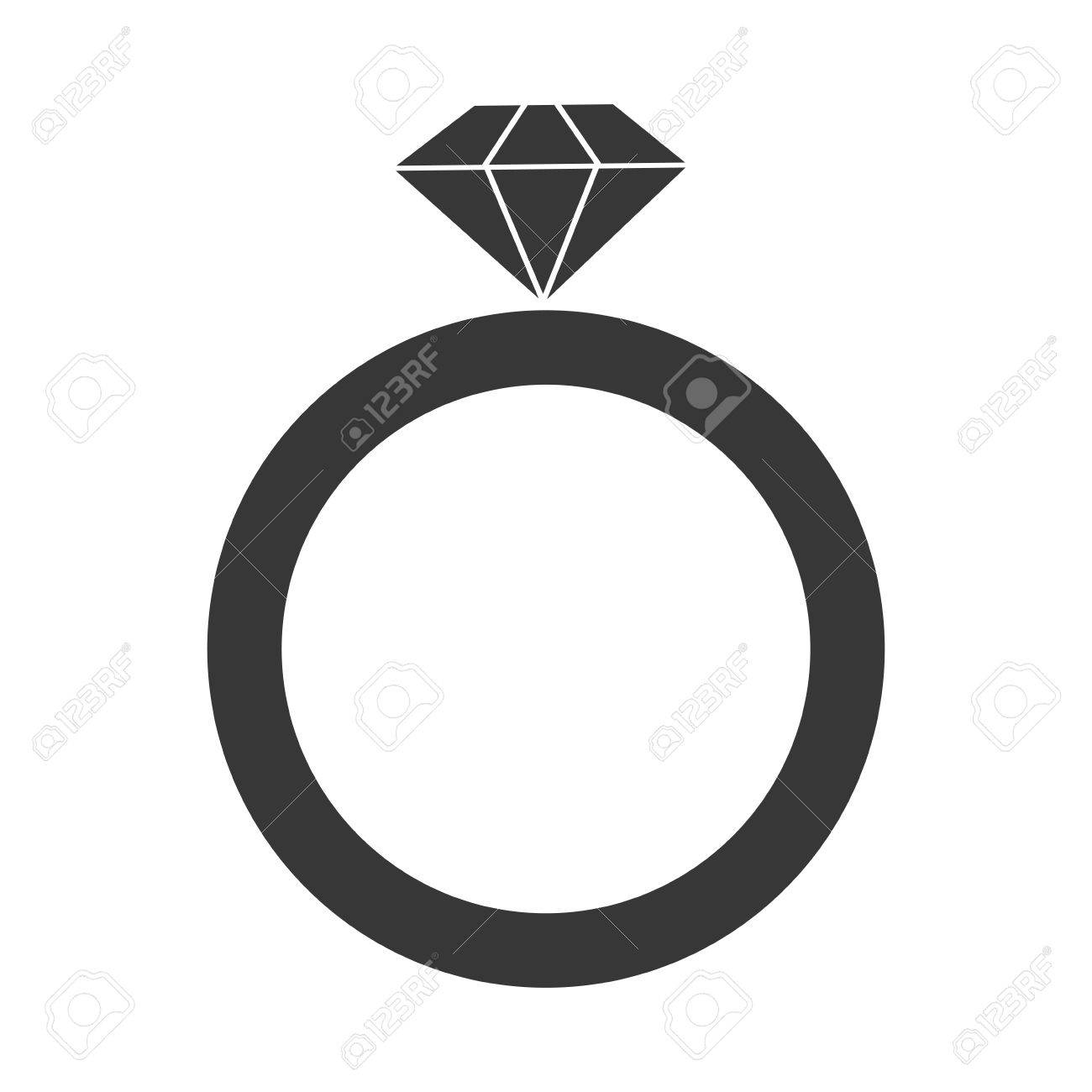 1300x1300 Grey Simple Flat Design Engagement Ring Vector Illustration