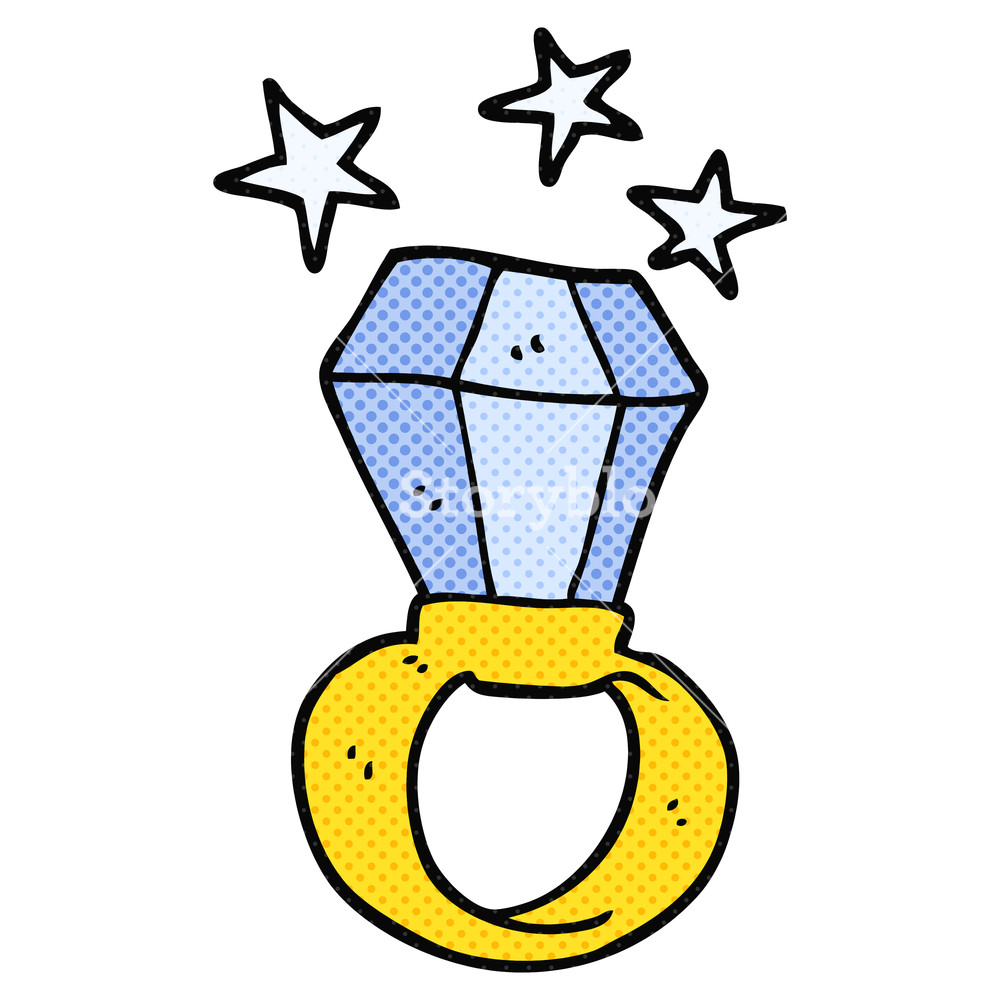 1000x1000 Freehand Drawn Cartoon Huge Engagement Ring Royalty Free Stock
