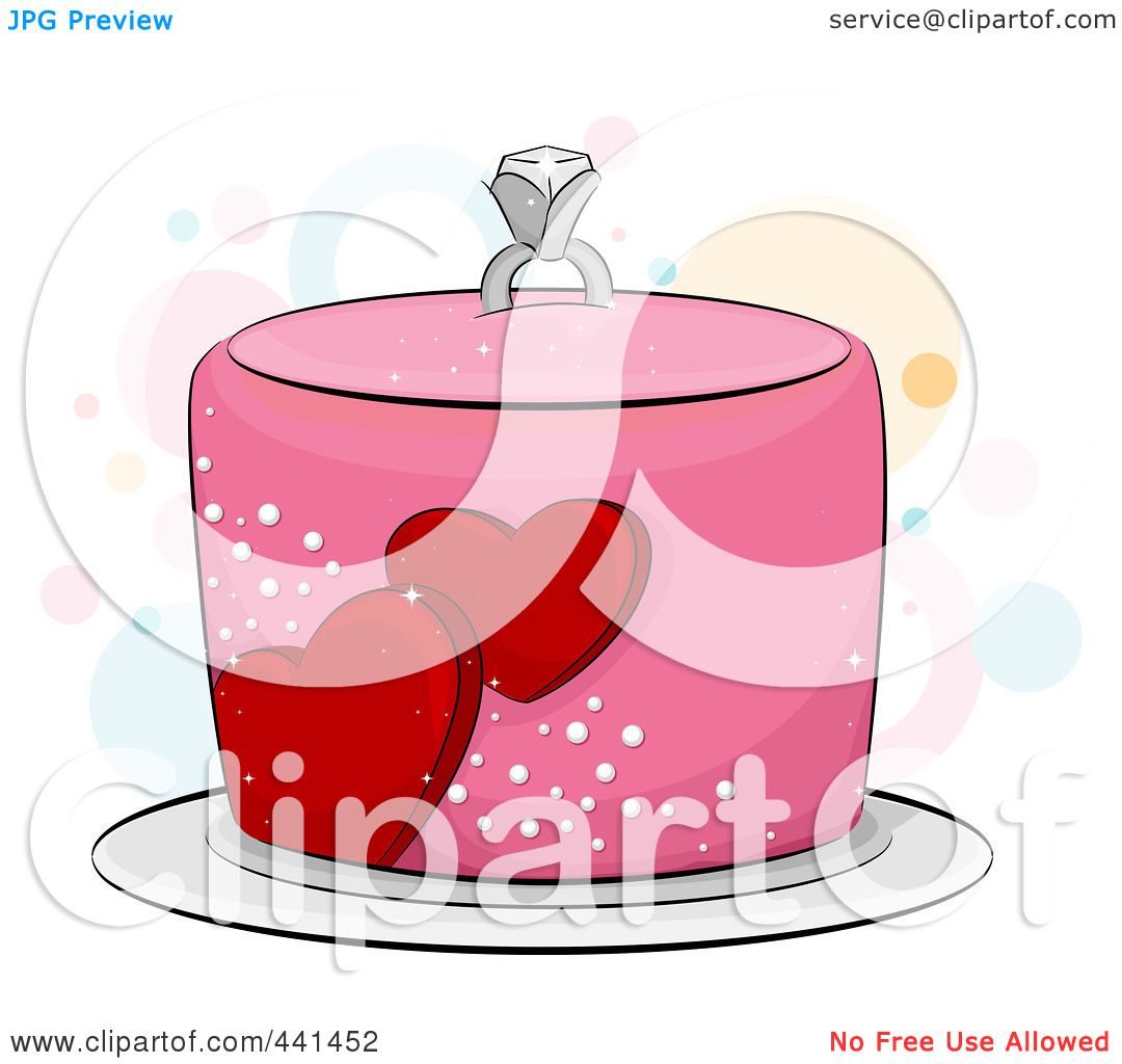 1080x1024 Royalty Free (Rf) Clip Art Illustration Of A Pink Engagement Cake