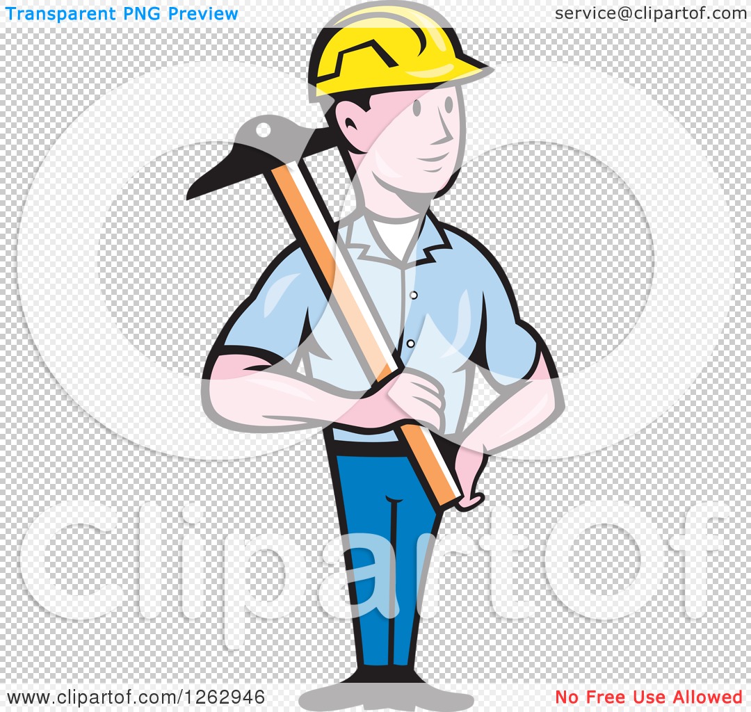 1080x1024 Clipart Of A Cartoon Male Engineer Holding A T Square