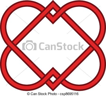 450x407 Clip Art Vector Of Vector Linked Hearts Csp8695116