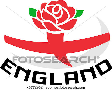 450x359 Clip Art Of Rugby England Rose Flag Ball K5772952