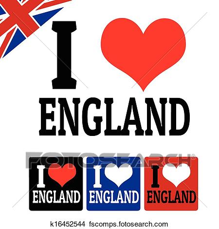 450x470 Clipart Of I Love England Sign And Labels K16452544