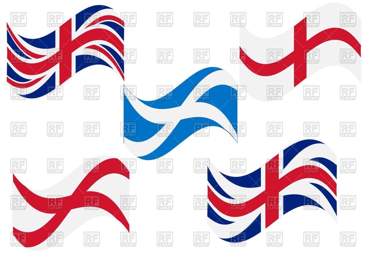 1200x849 Set Of British, England And Scotland Flags Royalty Free Vector