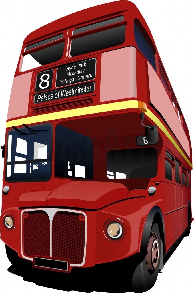 679x1024 England Double Decker Bus Clipart