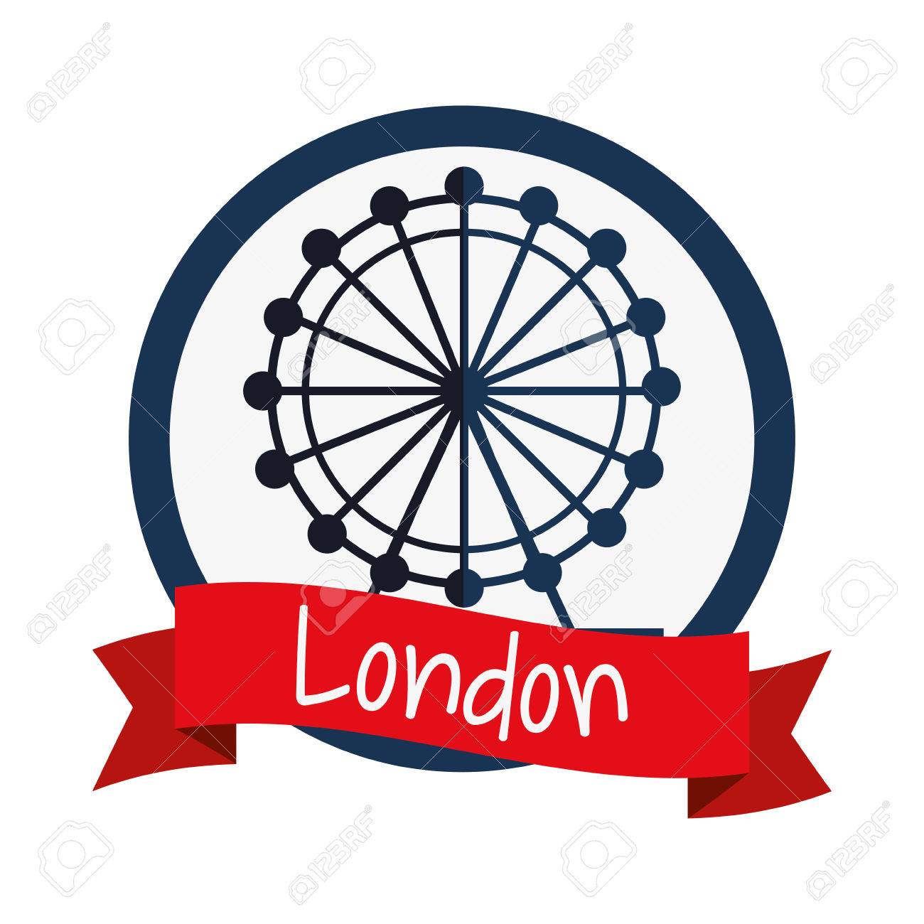 1300x1300 Eye Wheel Icon. London England Landmark And Tourism Theme