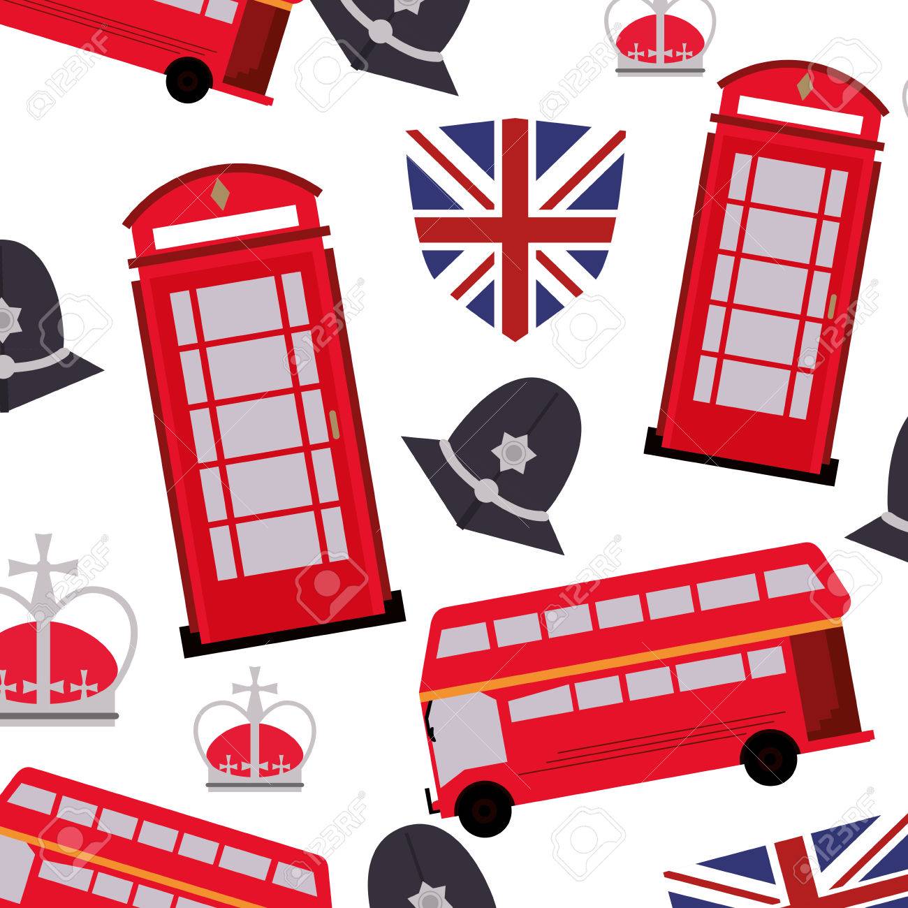 1300x1300 Flat Design England Pattern Background Icon Vector Illustration