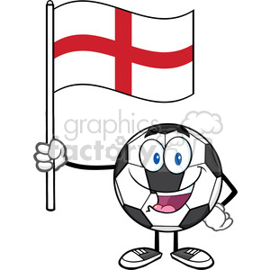 300x300 Royalty Free Happy Soccer Ball Cartoon Mascot Character Holding