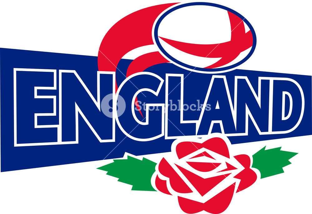 1000x686 Rugby Ball England English Rose Royalty Free Stock Image