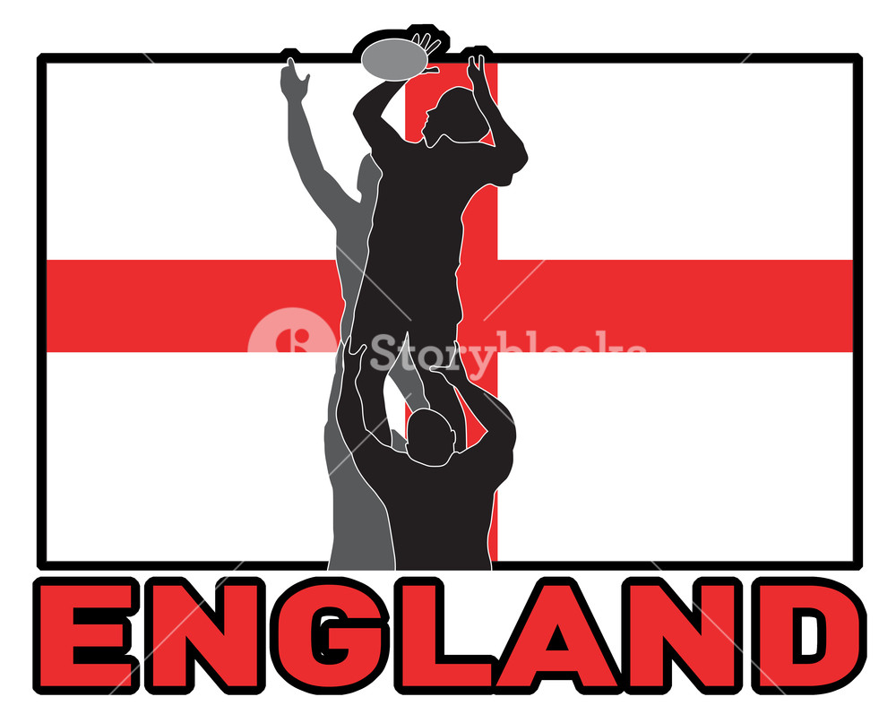 1000x797 Rugby Lineout Throw Ball England Flag Royalty Free Stock Image