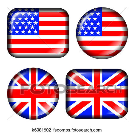 450x446 Clip Art Of Usa And Uk Flag Button K6081502