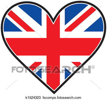 450x423 Drawing Of England Heart Flag K1524323