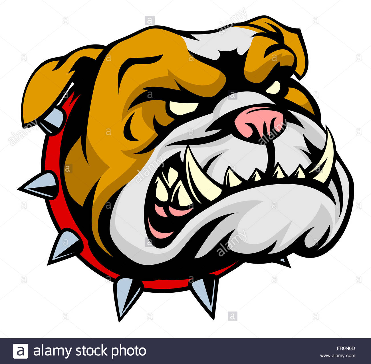 1300x1276 Cartoon Bulldog School Mascot Logo Template Stock Photo, Royalty