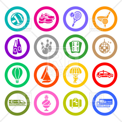 400x400 Sport, Recreation And Entertainment Icons Set Royalty Free Vector
