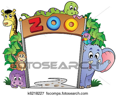 450x373 Clip Art Of Zoo Entrance With Various Animals K6218227
