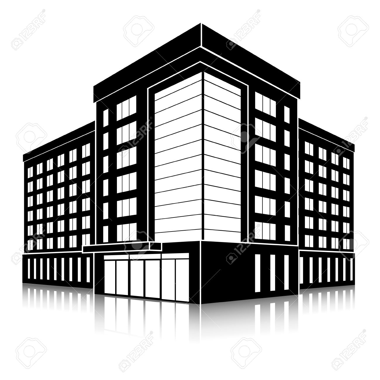 1300x1300 Office Building Silhouette Clip Art Clipart Download
