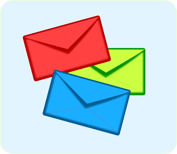 600x521 Colored Envelopes Clip Art