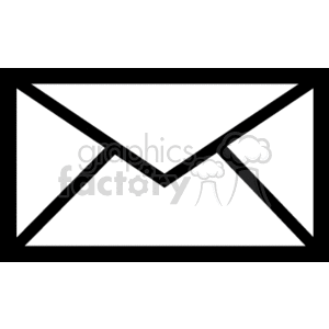 300x300 Royalty Free Black And White Envelope. 166372 Vector Clip Art