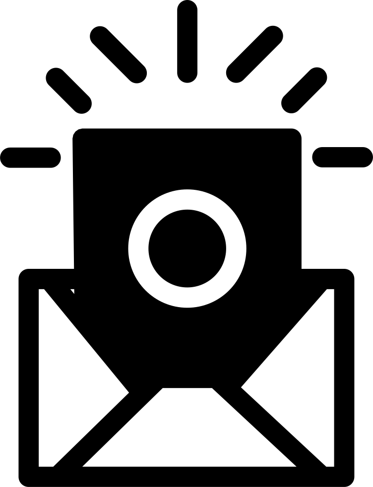 752x980 Open Envelope With Surprise Svg Png Icon Free Download ( 49420