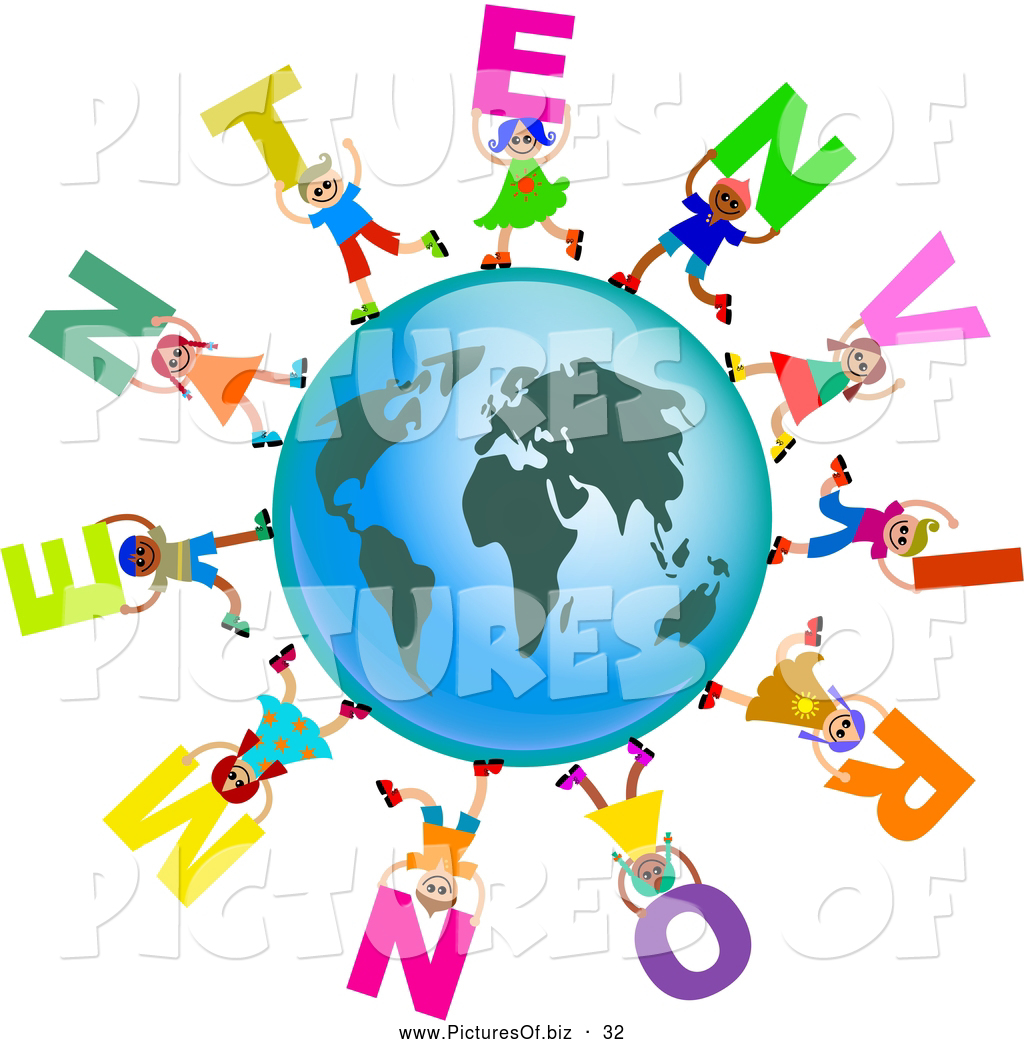 1024x1044 Clipart Of A Ring Of Global Kids Carrying Environment Text Around