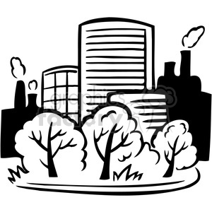 300x300 Royalty Free Eco Buildings Environment 062 386167 Vector Clip Art