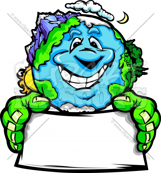 547x590 Environmental Clipart Graphic Vector Cartoon Of Planet Earth With Sign