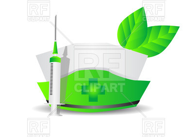 400x283 Environmental Emergency Medical Cap, Syringe And Leafs Royalty