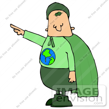 450x450 Clip Art Graphic Of An Environmentalist Super Hero, Ready To Save