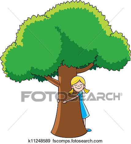 428x470 Clip Art Of Tree Hugger K11248589