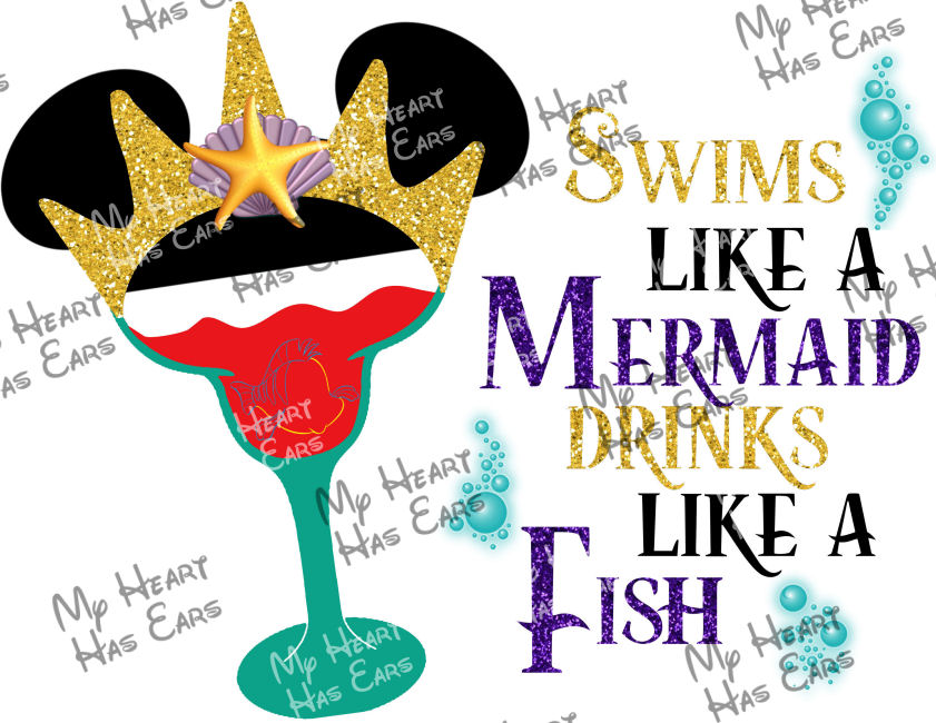 841x650 Swims Like A Mermaid Drinks Like A Fish Instant Download Digital