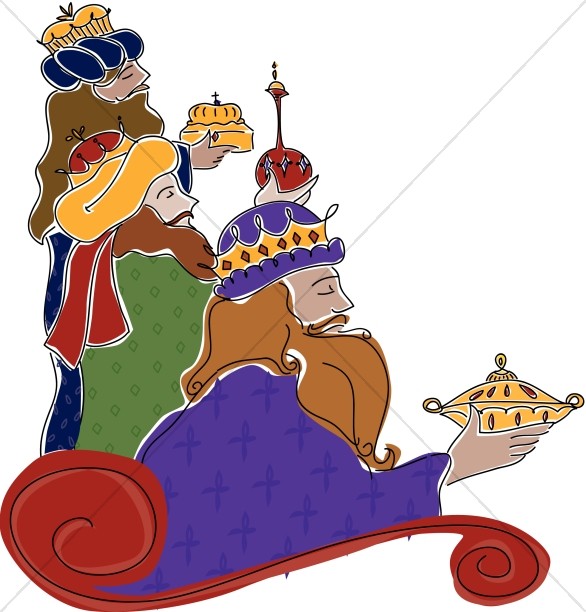 586x612 Three Wisemen Epiphany Clipart
