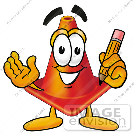 450x450 Clip Art Graphic Of A Construction Traffic Cone Cartoon Character