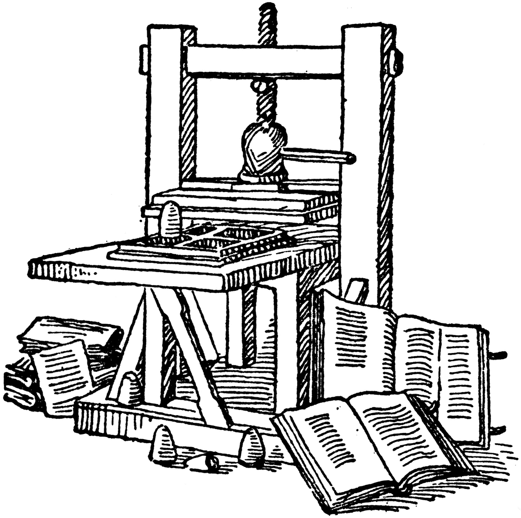 1024x1017 Gutenberg's Printing Press Clipart Etc