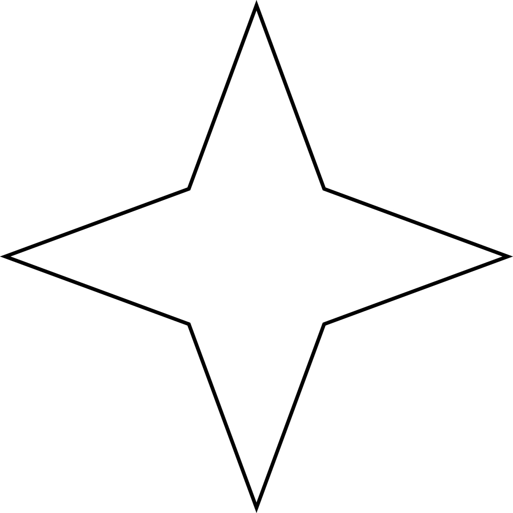 1024x1024 4 Point Star Clip Art Star Clipart Etc Projects To Try