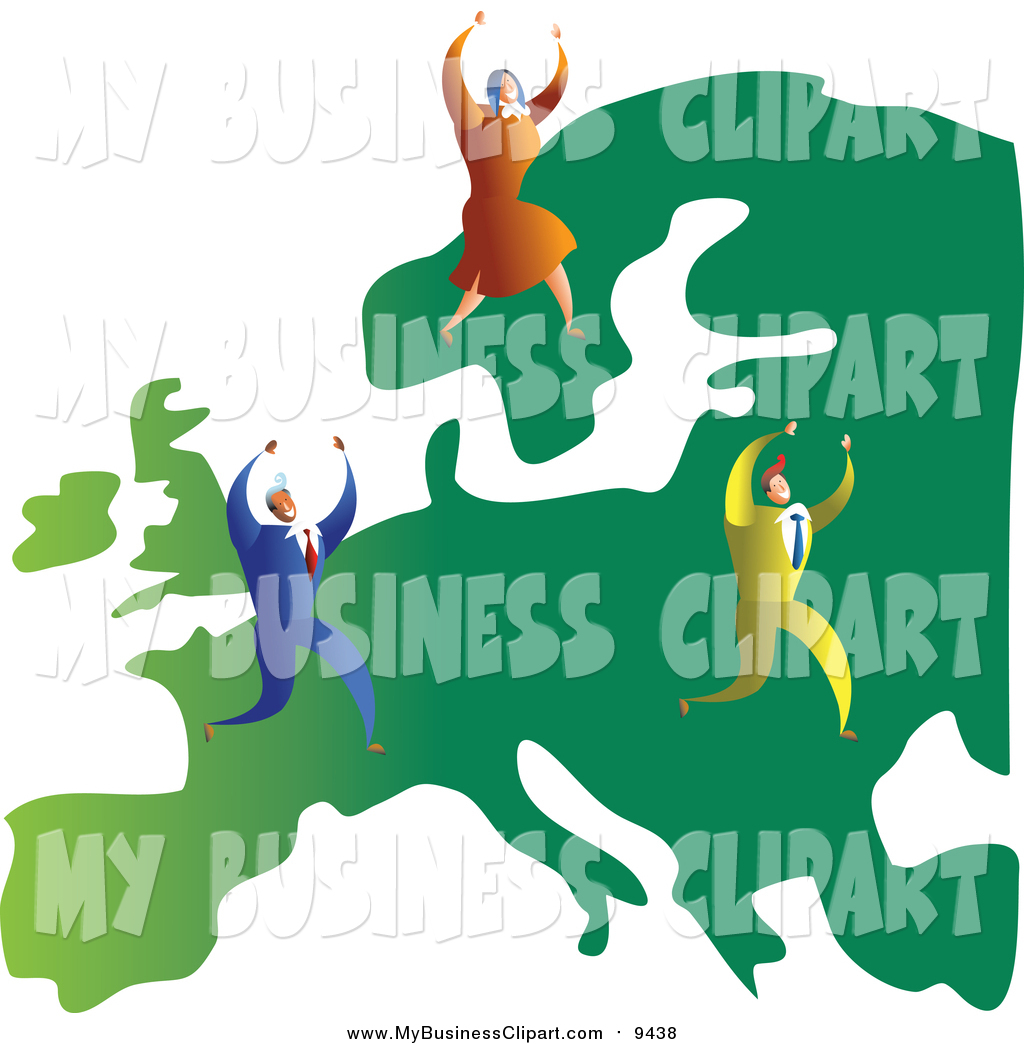1024x1044 Vector Clip Art Of A Successful Caucasian Business Team On A Map