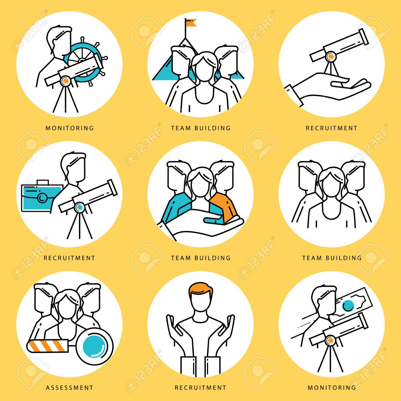 1300x1300 Stroke Line Icons Set For Job Recruitment And Evaluation