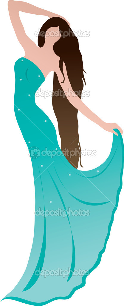 416x1023 Evening Gown Clipart