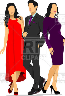 273x400 Beautiful Man And Women In Evening Dress Royalty Free Vector Clip
