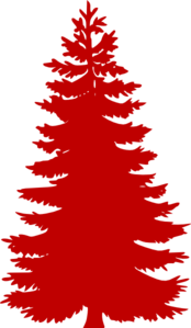 174x299 Red Evergreen Silhouette Clip Art