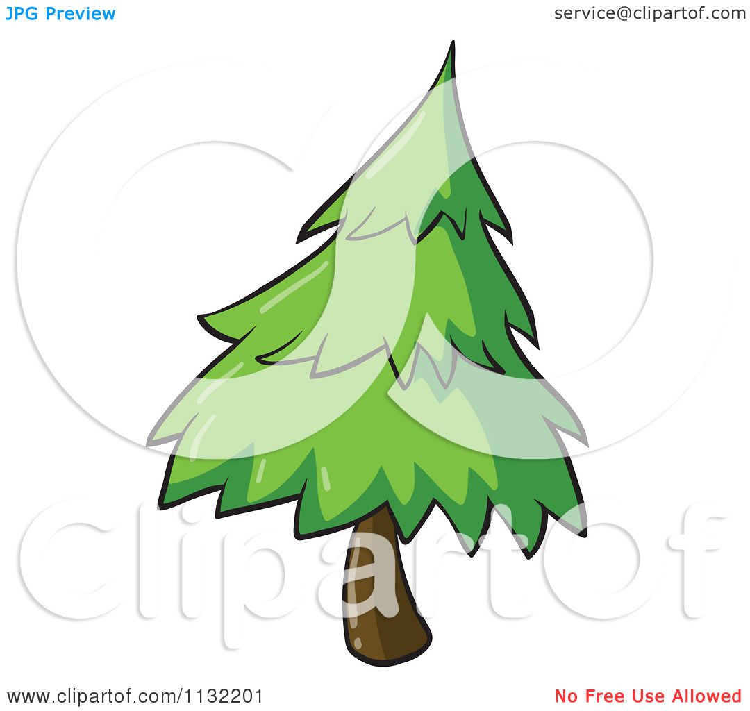 1080x1024 Vector Clipart Two Evergreen Trees In Snow Against Blue