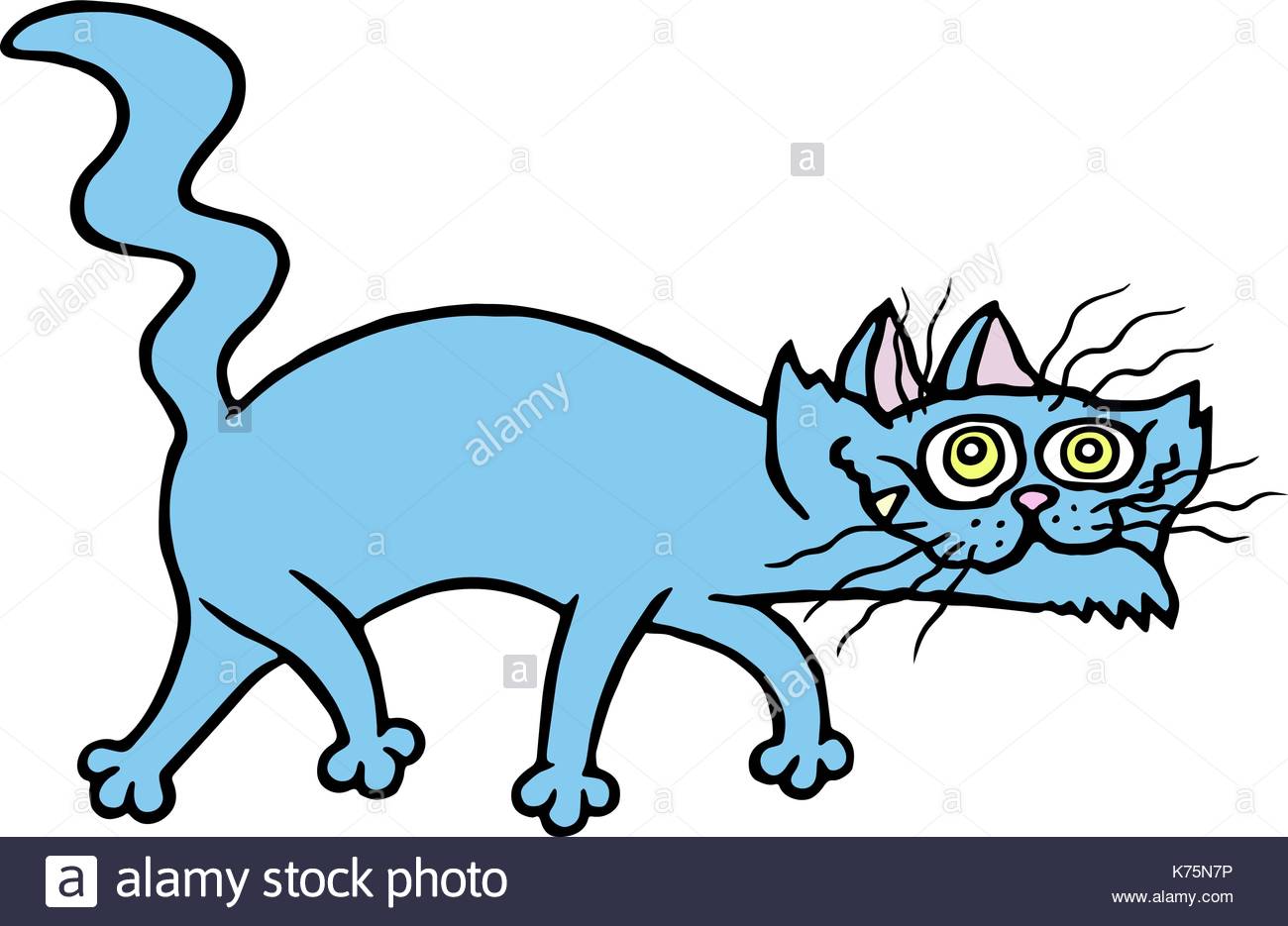 1300x935 Cartoon Evil Cat Preys. Vector Illustration. Funny Animal