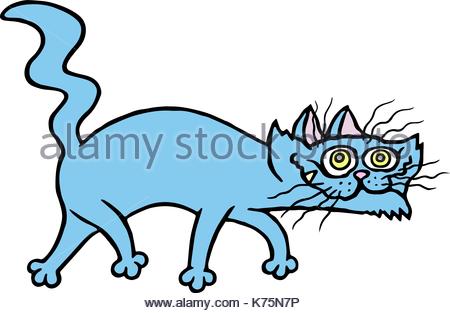 450x313 Sinister Cat. Vector Illustration. Funny Pet Character Stock