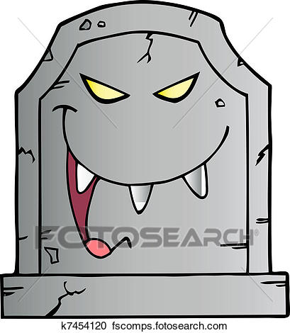 409x470 Clipart Of Laughing Evil Headstone K7454120