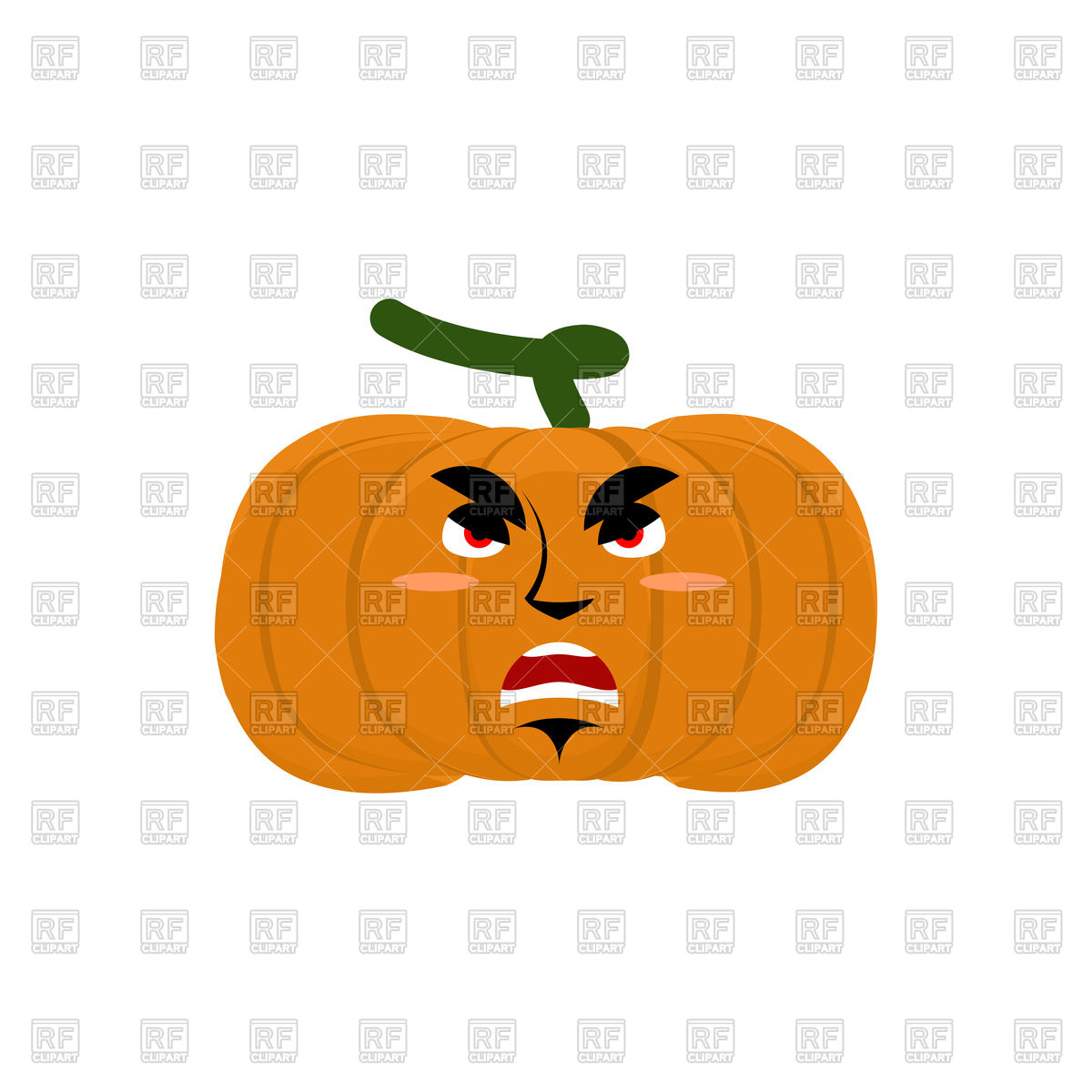 1200x1200 Pumpkin Evil Angry Emoji Royalty Free Vector Clip Art Image
